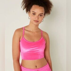 PINK Hot Pink Ultimate Lightly Lined Crop Bra Top size M